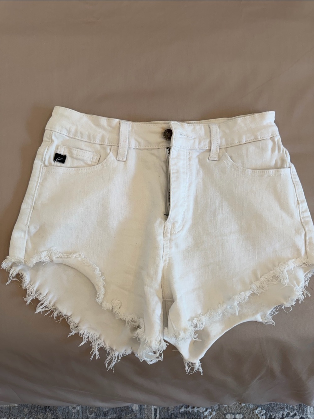 KanCan White Denim Shorts